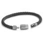 Preview: TeNo Armband DyKoN Leder Edelstahl groove Struktur 026.0300.D86