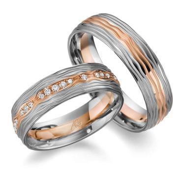 August Gerstner Trauringe Weissgold-Rosegold 4/28723/6