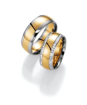 Nowotny-Collection Ruesch Trauringe Weissgold-Gelbgold 02/40410 + 02/40420