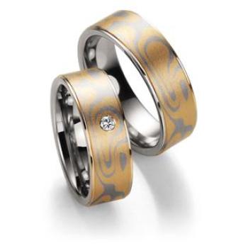 Fischer Trauringe Weissgold-Apricotgold 05 07165/070