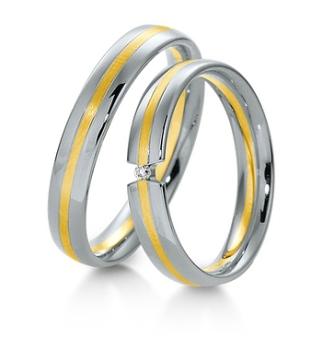 Breuning Trauringe 950 Platin-585 Gelbgold DR 040570