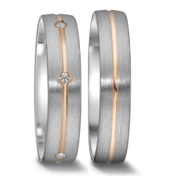 Weidner Trauringe Weissgold-Rosegold 62607