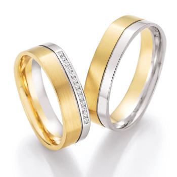 Nowotny-Collection Ruesch Trauringe Weiss-Gelbgold 66/45010-055