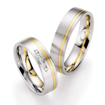 Nowotny-Collection Ruesch Trauringe Weiss-Gelbgold 66/07080-055