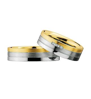 Nowotny-Collection Ruesch Trauringe Weiss-Gelbgold 66/03070-060