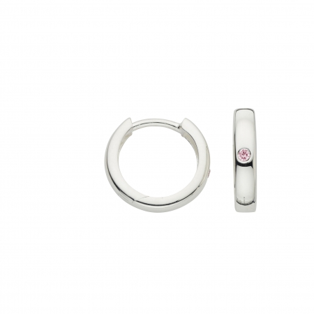 CEM Ohrschmuck Creolen rhodiniert mit pink Zirkonia BCR900567