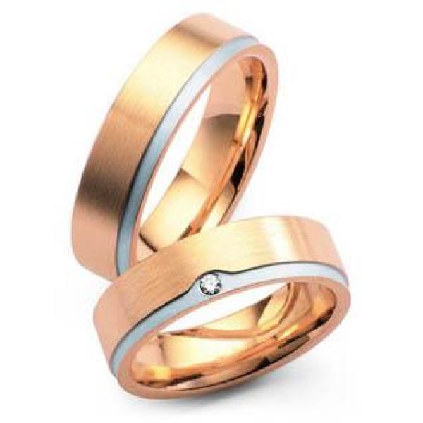 Fischer Trauringe Weissgold-Apricotgold 05 01589/060
