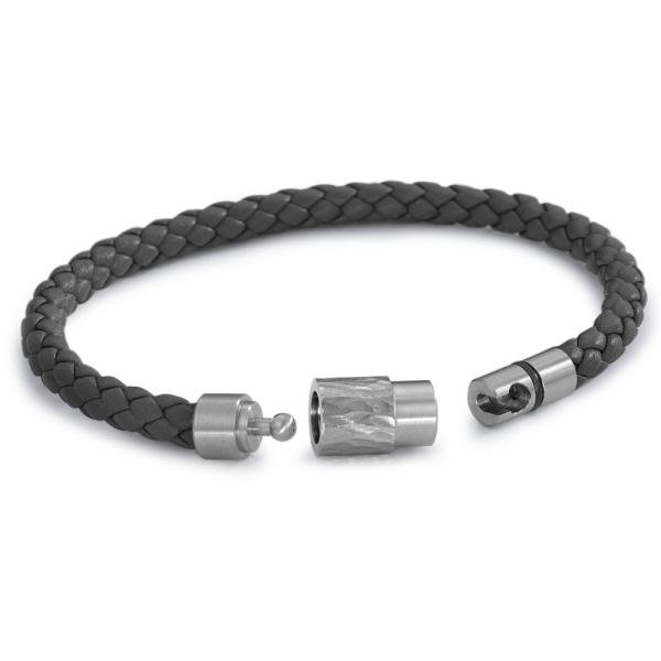 TeNo Armband DyKoN Leder Edelstahl groove Struktur 026.0300.D86