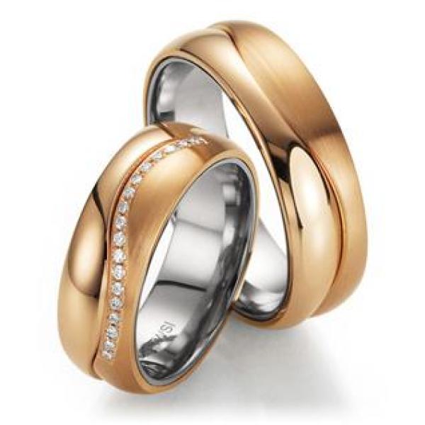 Fischer Trauringe Weissgold-Apricotgold 05 07158/068