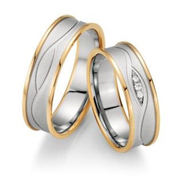 Fischer Trauringe Weissgold-Apricotgold 05 07353/060