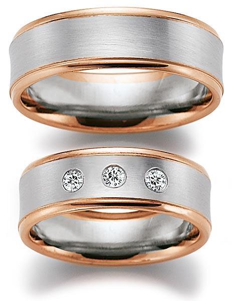 August Gerstner Trauringe Weiss-Rotgold 4/20327/7