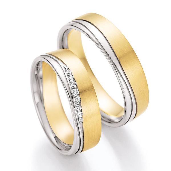 Nowotny-Collection Ruesch Trauringe Weiss-Gelbgold 66/45090-058