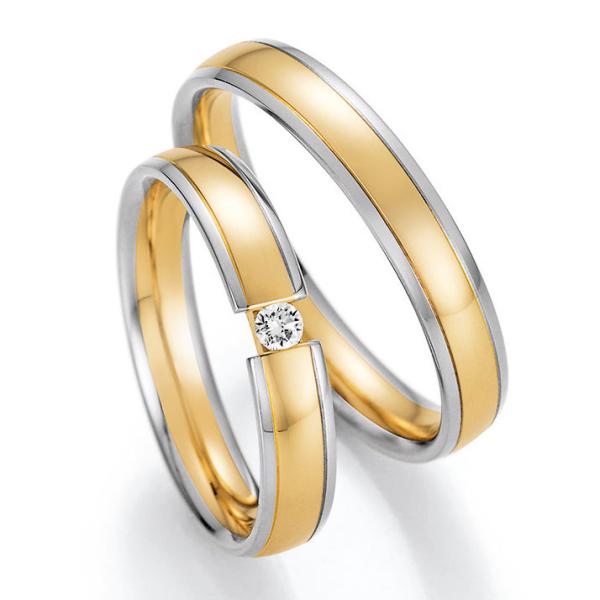 Nowotny-Collection Ruesch Trauringe Weiss-Gelbgold 66/46150-040