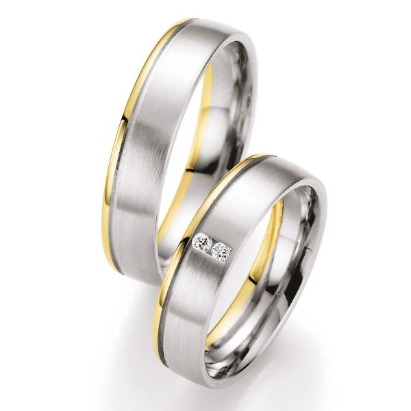 Nowotny-Collection Ruesch Trauringe Weiss-Gelbgold 66/07200-050