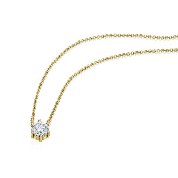 Bedra Collier 42-3 cm 0,80 mm Dia-Brill 0,25ct 585 Gelbgold