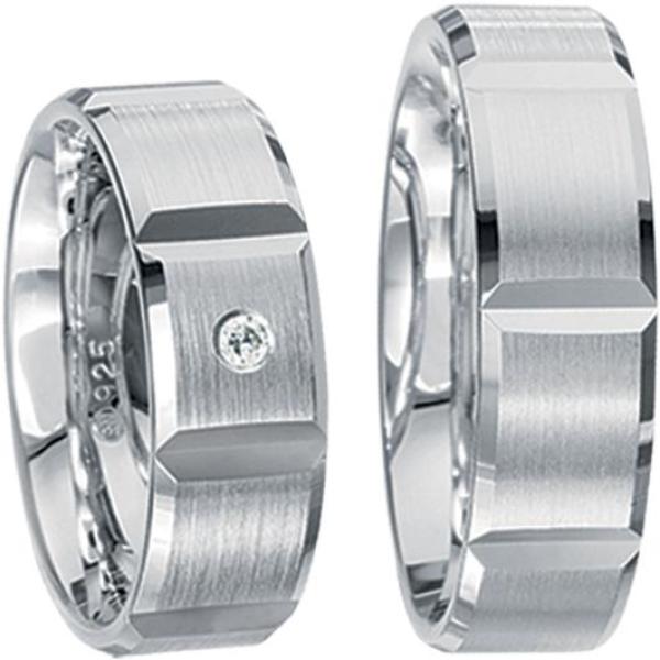 Rubin Partnerringe 925 Silber S 33