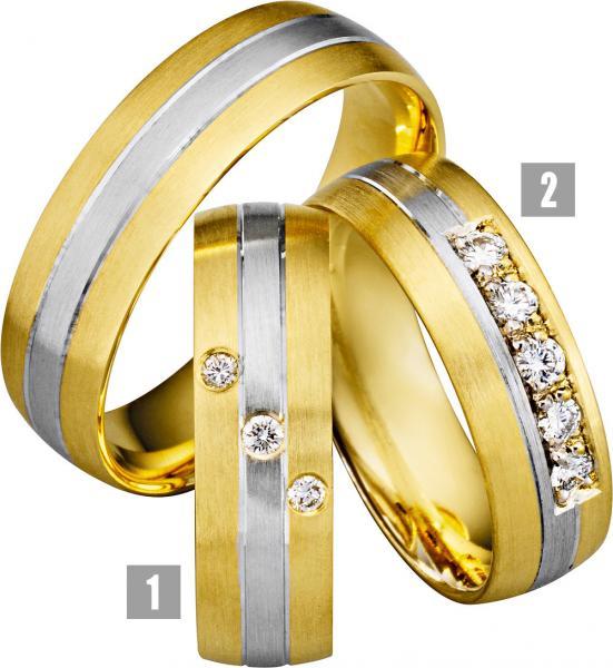 Rubin Trauringe 333 Weissgold-Gelbgold A 01