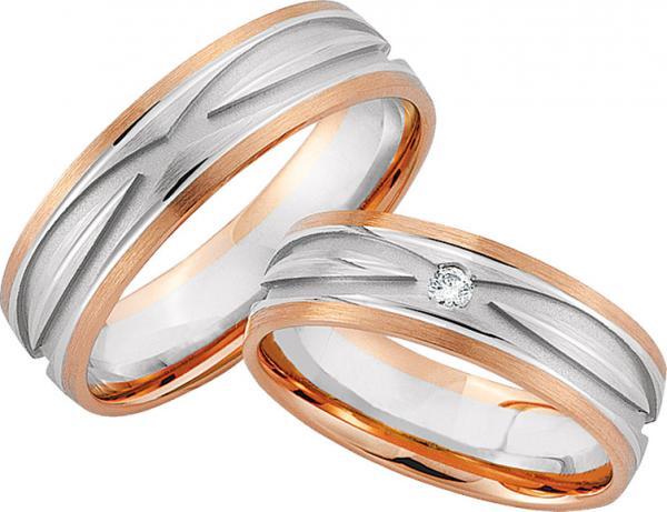 Rubin Trauringe 585 Weissgold-Rotgold A 48