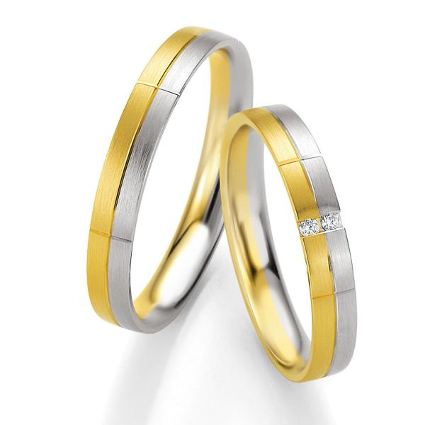 Breuning Trauringe Weiss-Gelbgold DR 042330
