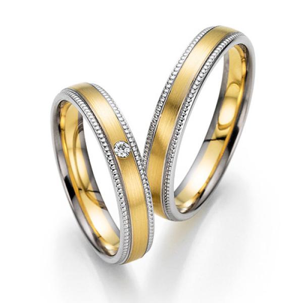 Fischer Trauringe Weiss-Gelbgold Begierde 38 07670/040