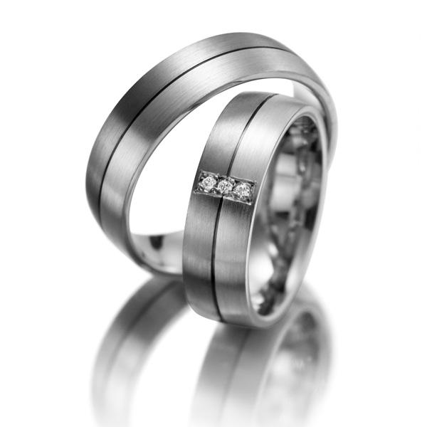 Weidner Trauringe Weissgold-Graugold 61028