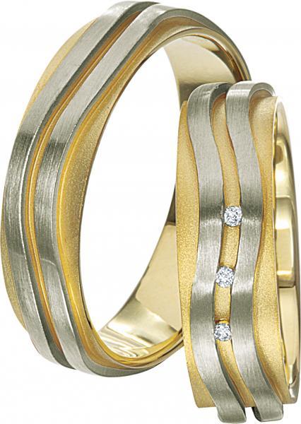 Rubin Trauringe 585 Graugold-Gelbgold R 701