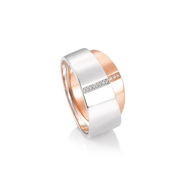 Saint Maurice Ring Brillant Weiss-Rotgold 41058630