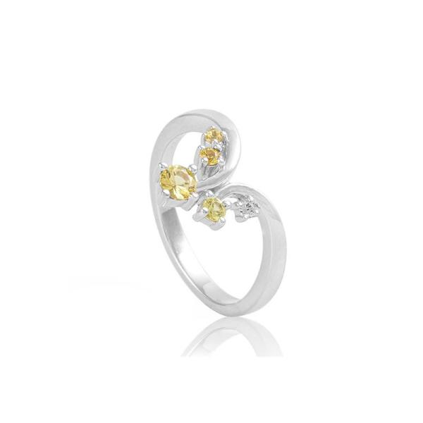 Breuning Brillant Safir gelb Ring Weissgold 41050460