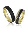 Saint Maurice Trauringe Carbon Gelbgold 49/81463 + 49/81464